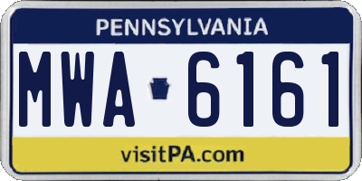 PA license plate MWA6161