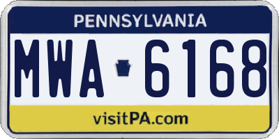 PA license plate MWA6168