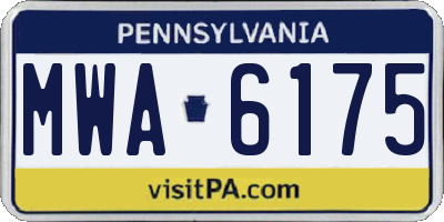 PA license plate MWA6175