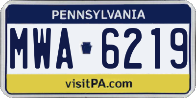 PA license plate MWA6219