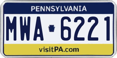 PA license plate MWA6221