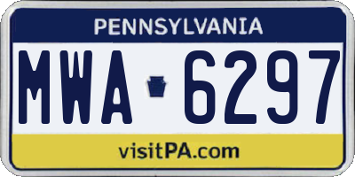 PA license plate MWA6297
