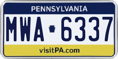 PA license plate MWA6337
