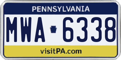PA license plate MWA6338