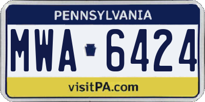 PA license plate MWA6424