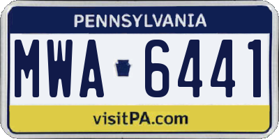 PA license plate MWA6441