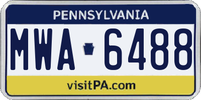 PA license plate MWA6488