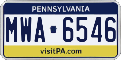 PA license plate MWA6546