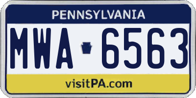 PA license plate MWA6563