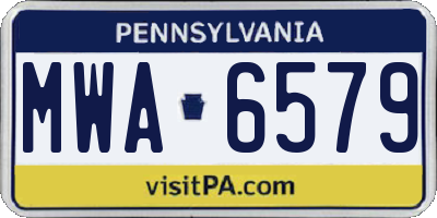 PA license plate MWA6579