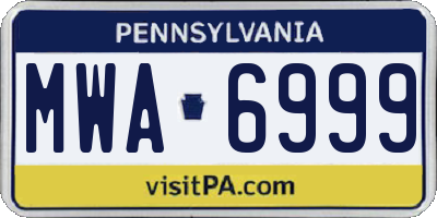 PA license plate MWA6999