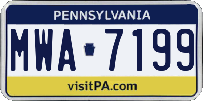 PA license plate MWA7199