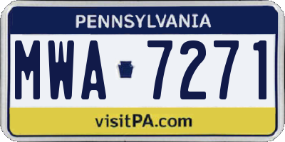 PA license plate MWA7271