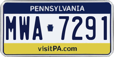 PA license plate MWA7291