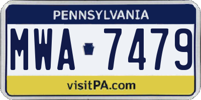 PA license plate MWA7479