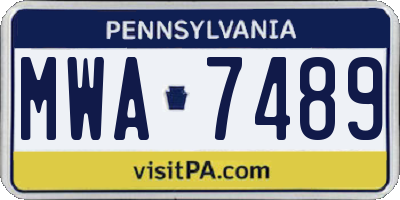 PA license plate MWA7489