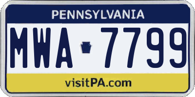 PA license plate MWA7799