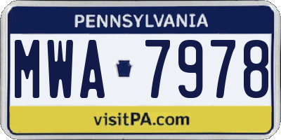 PA license plate MWA7978