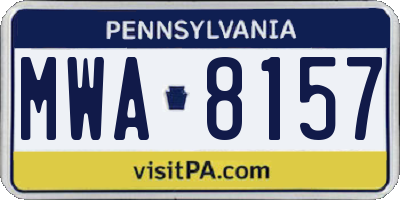 PA license plate MWA8157