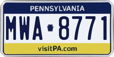 PA license plate MWA8771