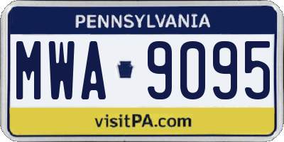 PA license plate MWA9095