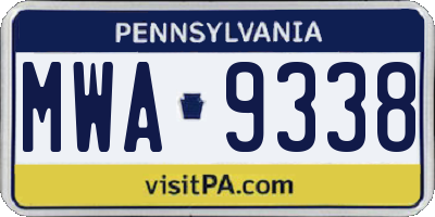 PA license plate MWA9338