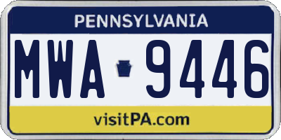 PA license plate MWA9446