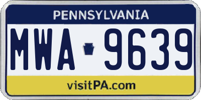 PA license plate MWA9639