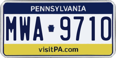 PA license plate MWA9710