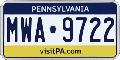 PA license plate MWA9722