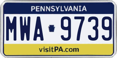 PA license plate MWA9739
