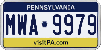 PA license plate MWA9979