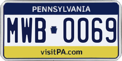 PA license plate MWB0069