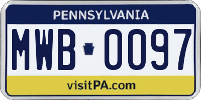 PA license plate MWB0097