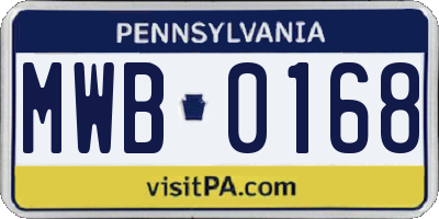 PA license plate MWB0168