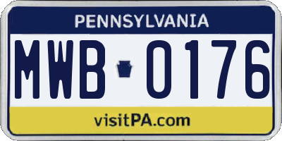 PA license plate MWB0176