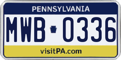 PA license plate MWB0336