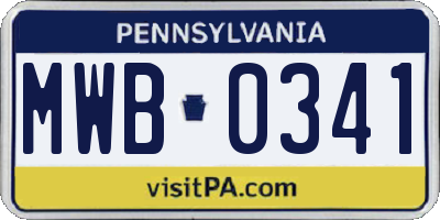 PA license plate MWB0341