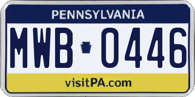 PA license plate MWB0446
