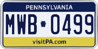PA license plate MWB0499