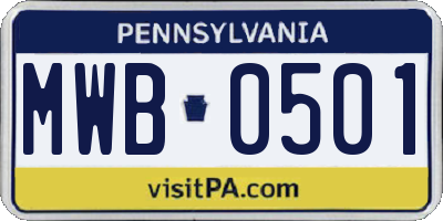 PA license plate MWB0501