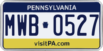 PA license plate MWB0527