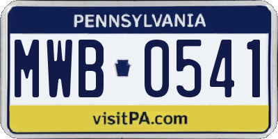 PA license plate MWB0541