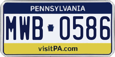 PA license plate MWB0586
