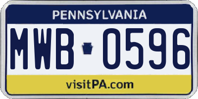 PA license plate MWB0596