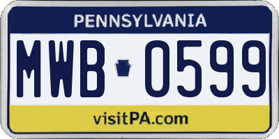 PA license plate MWB0599
