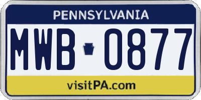 PA license plate MWB0877