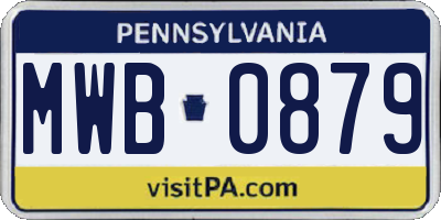 PA license plate MWB0879