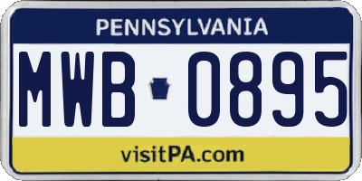 PA license plate MWB0895