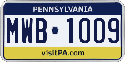 PA license plate MWB1009